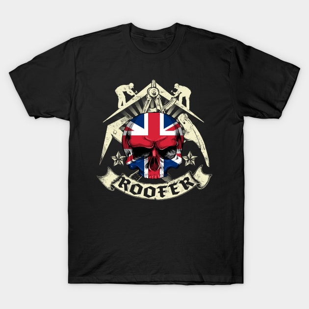 British Roofer Trade Logo T-Shirt by Black Tee Inc